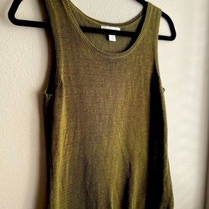 Olive green, knit tank top